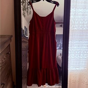 Torrid deep orange Midi Dress with Ruffle Hem